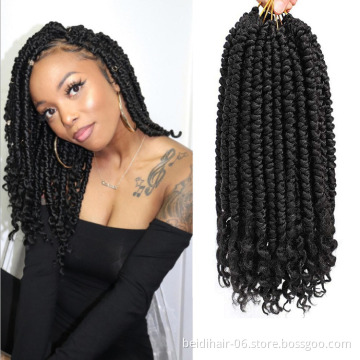 12inch 12strands Crochet Braids Senegalese Passion Twist Spring Hair with Curly Ends Pre Looped Bomb Twist
